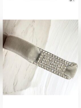Crystal Embellished Silver Velvet bracelet